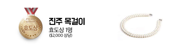 효도상 1명 진주목걸이  ($2000불 상당 / 국내 무료 배송) 